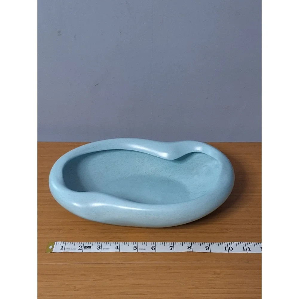 Haeger Potteries Mid Century Modern Blue Biomorphic Ceramic Planter Bowl